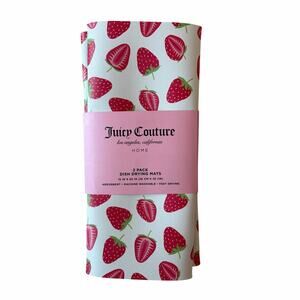 Juicy Couture Strawberry Dish Drying Mats 15x20 Set of 2 NEW